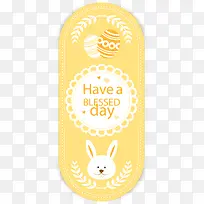 复活节黄色彩蛋标签