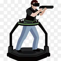 正在体验VR的人物 射击体验素