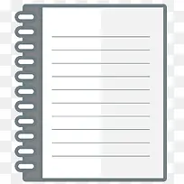 灰色线条矩形矢量笔记本