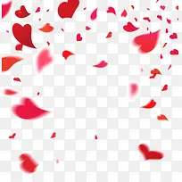 红色爱心花瓣漂浮装饰图案