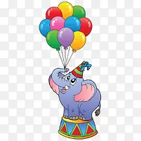 卡通马戏团大象和气球免扣