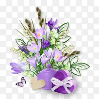 紫色花朵蝴蝶圆杯礼物盒