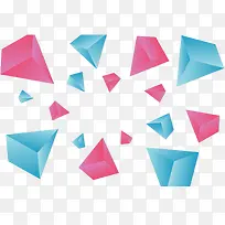 立体粉蓝色三角体