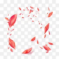 红色清新花瓣漂浮素材