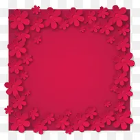 卡通手绘红色立体花朵装饰