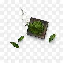 创意合成绿色健康的抹茶叶