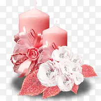 粉色蜡烛珠花