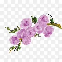 水彩手绘紫色花卉