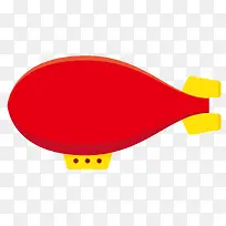 红色椭圆形矢量飞艇