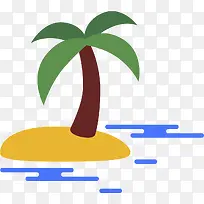 海滩矢量卡通椰子树