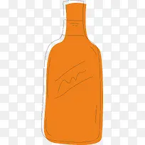 橙黄色酒瓶矢量图