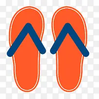 橙色的拖鞋设计矢量图