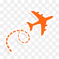 橙色的飞机飞行图标