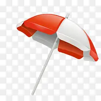 灰红色撑开的太阳伞