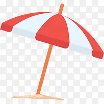 红色立体海边遮阳伞