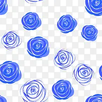 蓝色简约花朵边框纹理