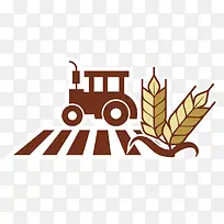 农业稻田拖拉机大麦logo