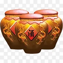 双龙大气手绘白酒坛子