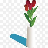矢量图插花的花瓶