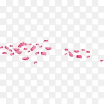 创意合成粉红色的花瓣散落一地