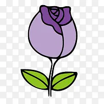 可爱的紫色玫瑰花设计素材