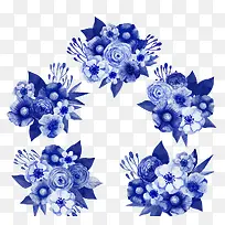 蓝色漂亮花朵素材