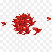 红色千纸鹤