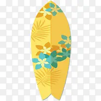 夏季度假黄色冲浪板