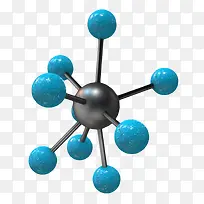 蓝色原子分子 - DNA分子形状素材