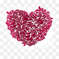 红色玫瑰花花纹爱心装饰图案