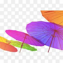 彩色漂浮油纸伞