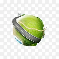绿色地球高速公路免扣元素