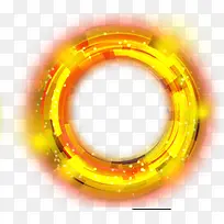 黄色圆环发光效果元素