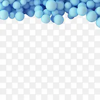 蓝色漂浮球状装饰素材