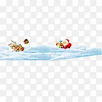 在雪地里游泳的圣诞老人