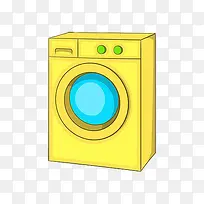 黄色简约滚筒洗衣机