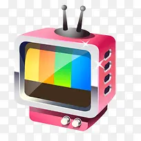 粉色质感卡通电视机儿童玩具