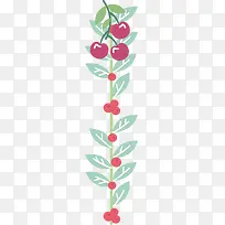 矢量手绘时尚花卉植物英文字母l