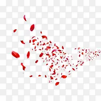 飞舞的红色花瓣七夕情人节