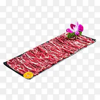嫩牛肉 花朵 长方形餐盘 干净