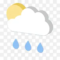 一个多云下雨的图标