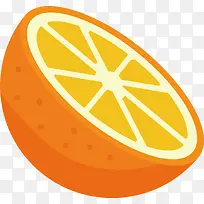 矢量图橘黄色的橙子