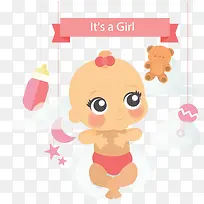粉红可爱新生女婴