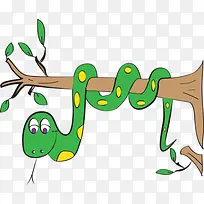 卡通树上的蛇