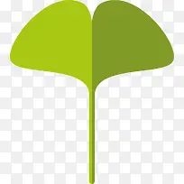 对称弧面矢量卡通银杏叶