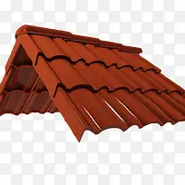 一个棕色三角瓦片屋顶
