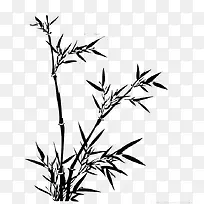 黑色手绘的竹子效果图