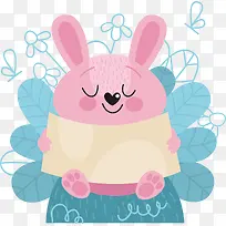 粉色可爱兔子标题框