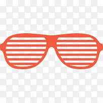 红色条纹框架眼镜