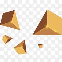 矢量金色立体三角形